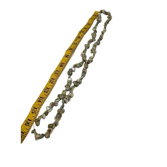 White Brown Shell Beaded Chunky Beach Statement Necklace 34” - wear as 2 layered - Picture 3 of 6